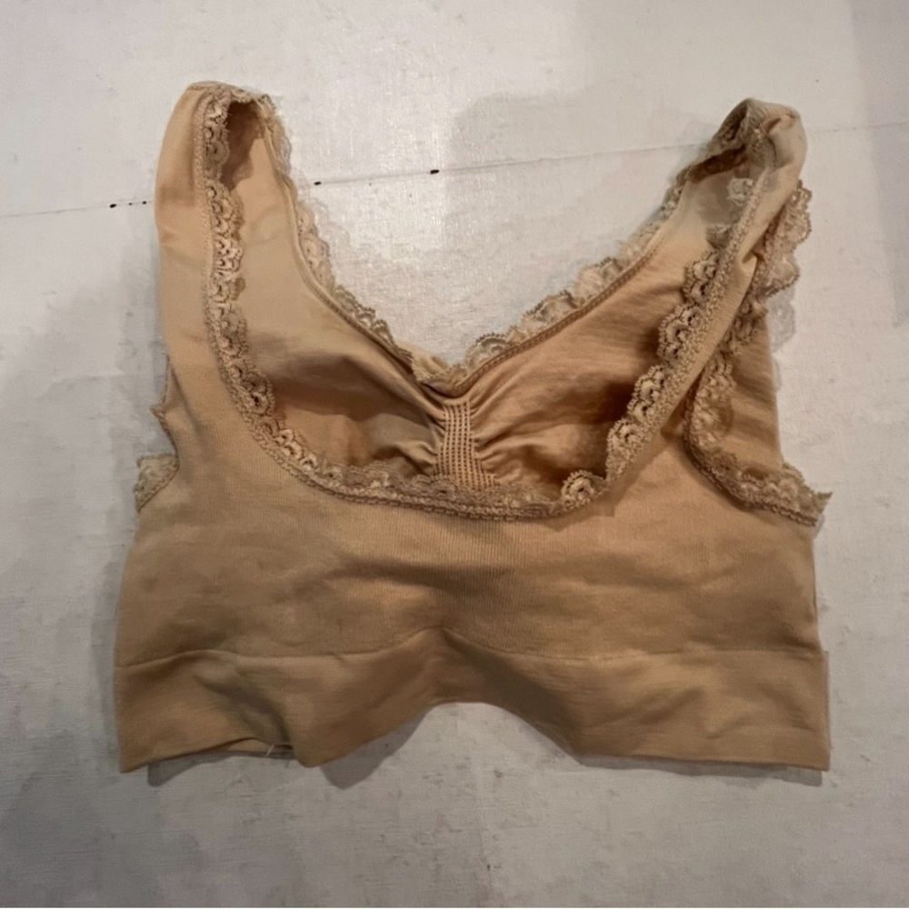 Nude/ beige lace strap adjustable pushup bralette. EUC! - Picture 3 of 5